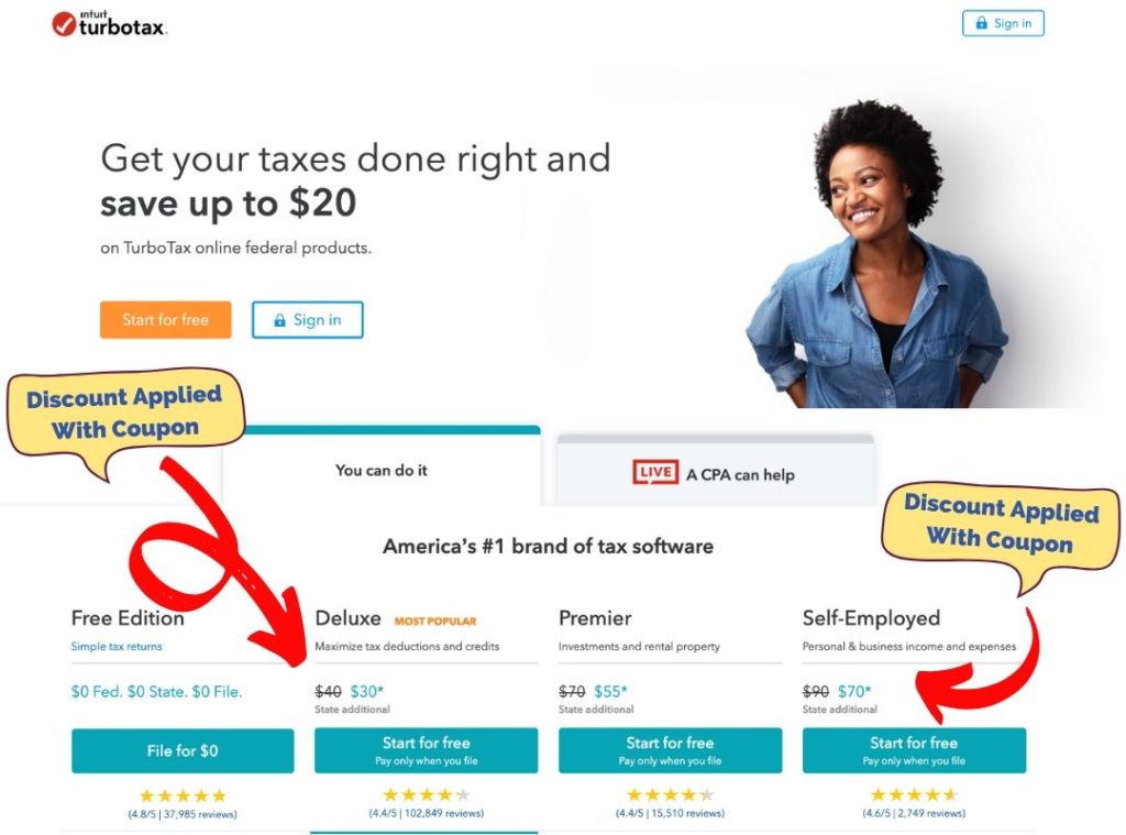10 TurboTax Service Code 2020 & TurboTax Coupons • 1020 Off