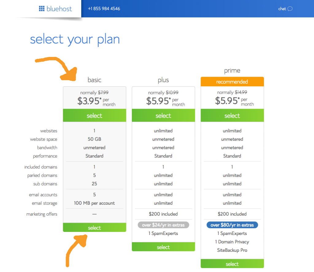 Bluehost Discount Plans