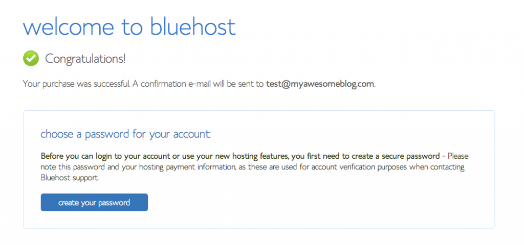 welcome to bluehost