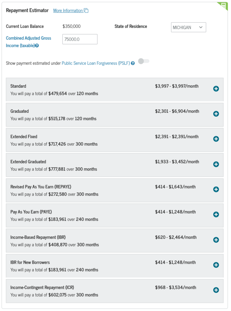 paye vs repaye calculator